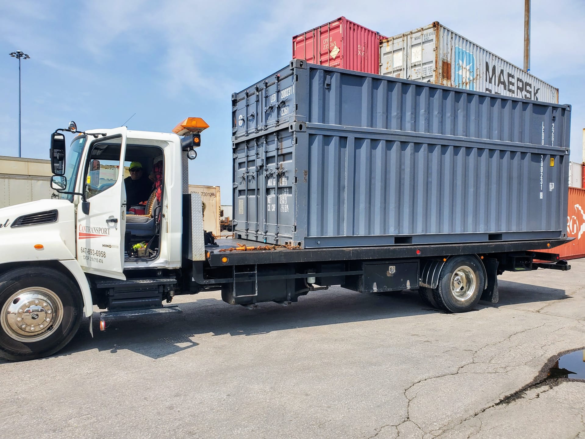 Shipping container transport at port